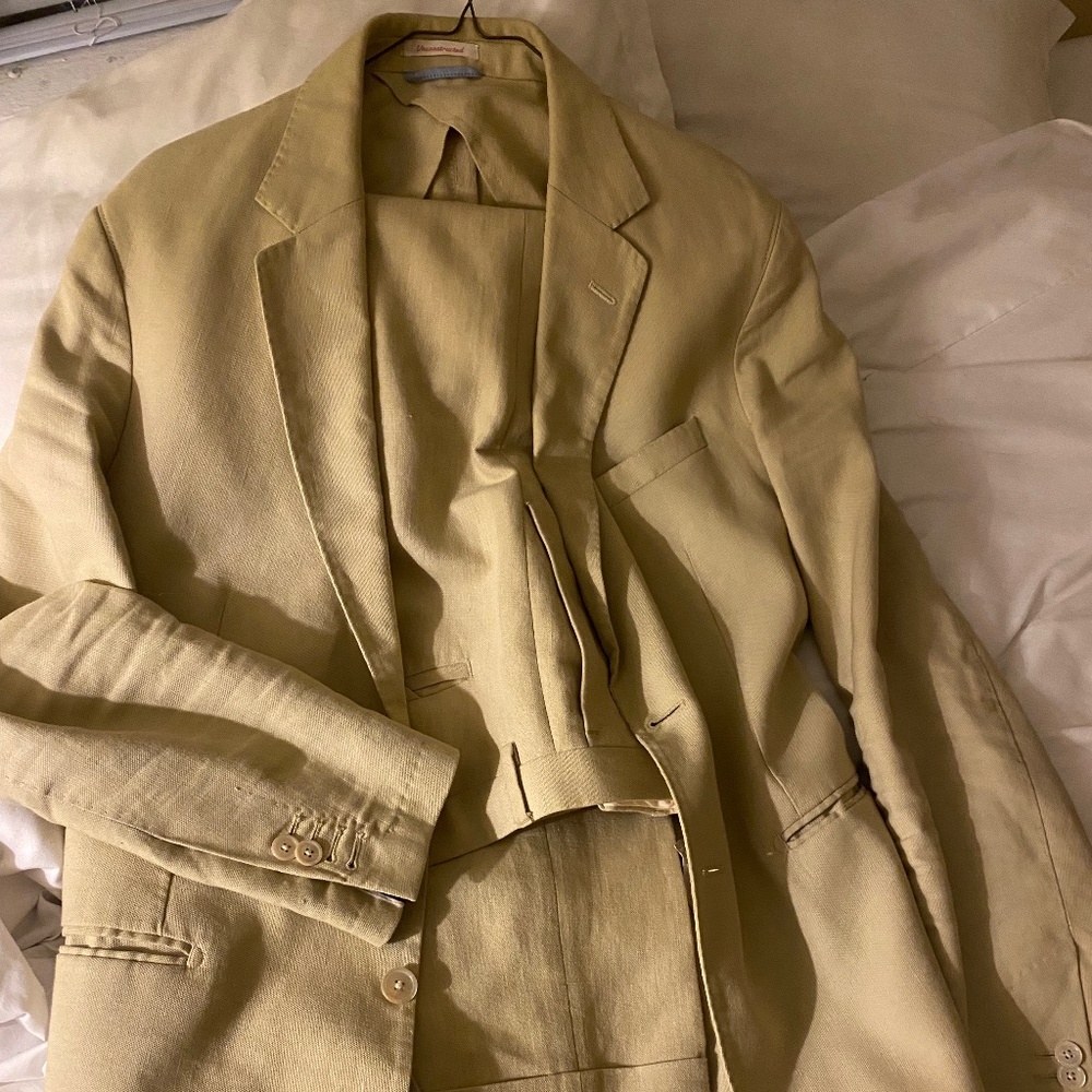 Gant Rugger suit men 40 32 beige summer slim